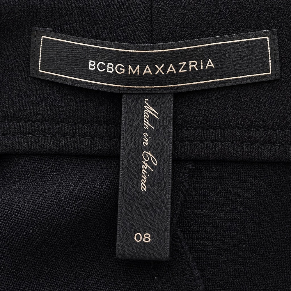 BCBG Max Azria Black Cropped Straight Leg Pants Size 8 Pockets Stretch GERRY - Picture 7 of 11